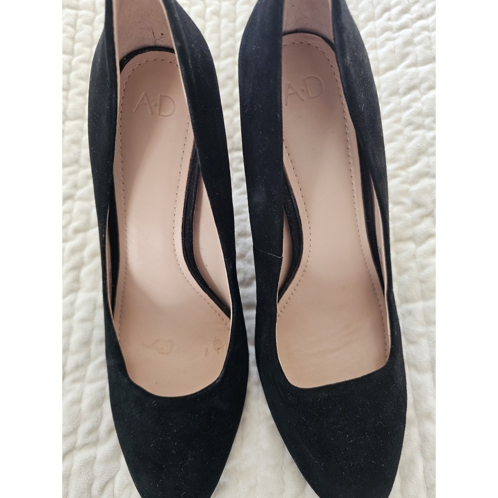 AD & Daughters Luxe Suede Black Pumps‎ with Block Heels. Size 7.5.